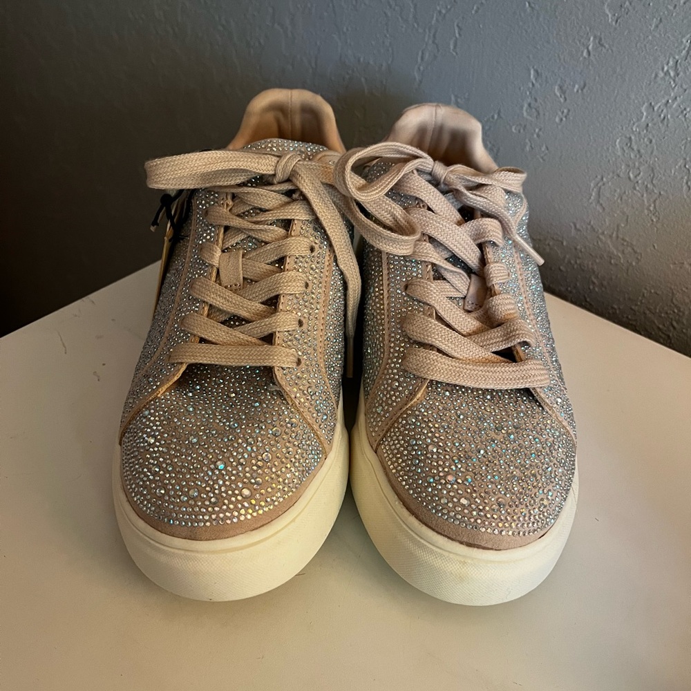 Madden NYC blush rhinestone sneakers size 8